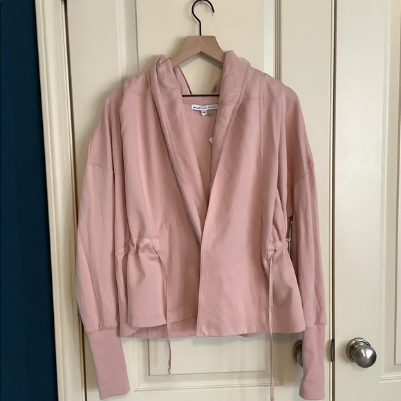 Young Fabulous & Broke Pink Blush Open Front Drawstring Hooded Jacket Medium - Picture 1 of 4